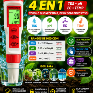 Medidor de pH 4 en 1 JQ-004