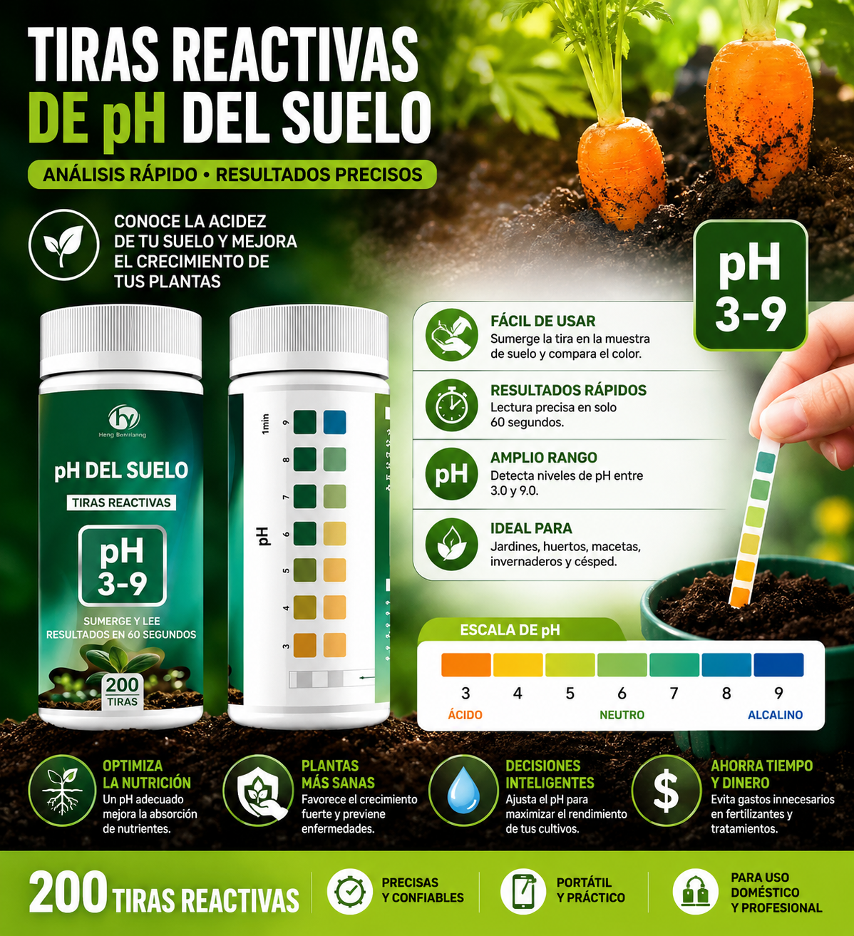 Medidor de pH de suelo