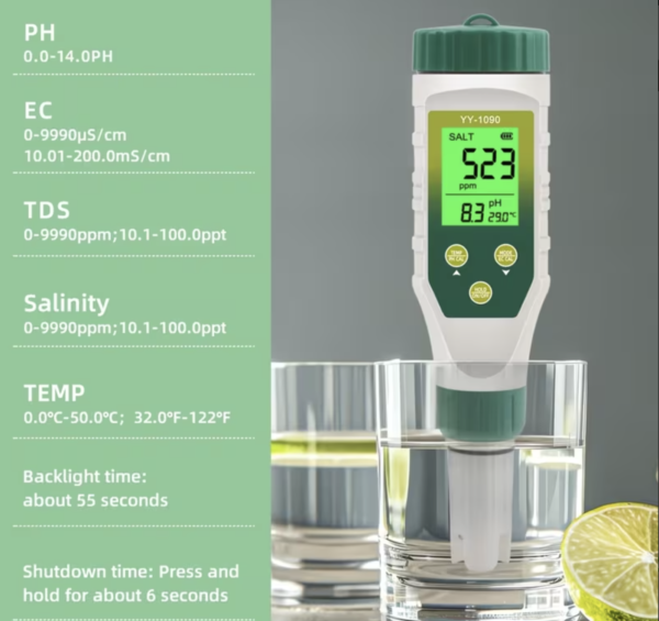 Medidor de pH 5 en 1 YY-1090