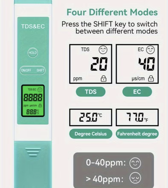 Medidor de EC 3 en 1 A13