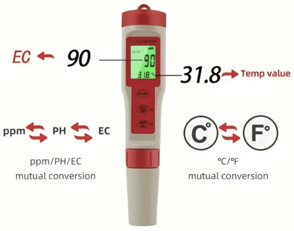 Medidor de pH 4 en 1 JQ-004