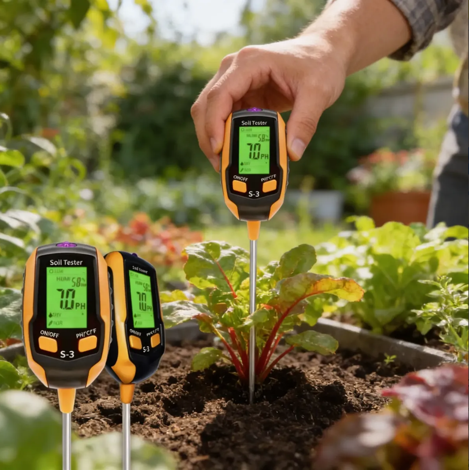 Medidor de pH de suelo 6 en 1 S-3