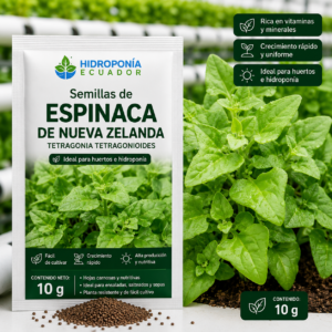 crea una imagen hd para woocommerce Hidroponía Ecuador: coloca un imagen de Semillas de espinaca de Nueva Zelanda sobre de 10g
