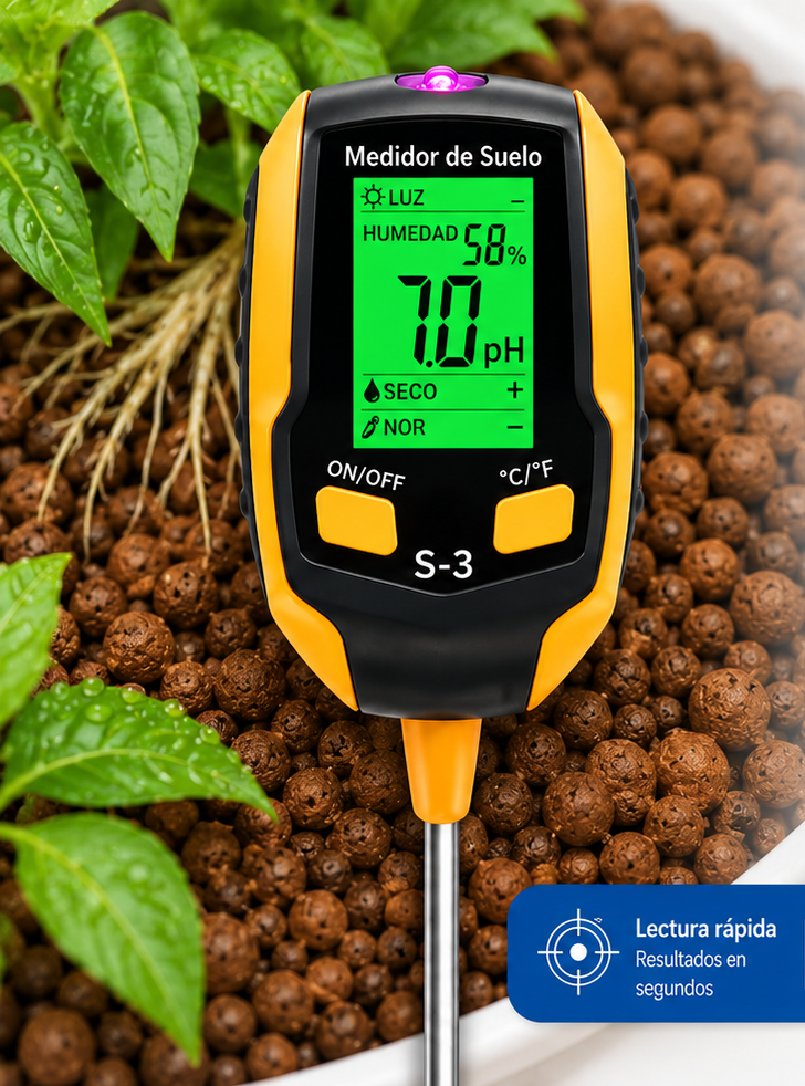 Medidor de pH de suelo 6 en 1 S-3