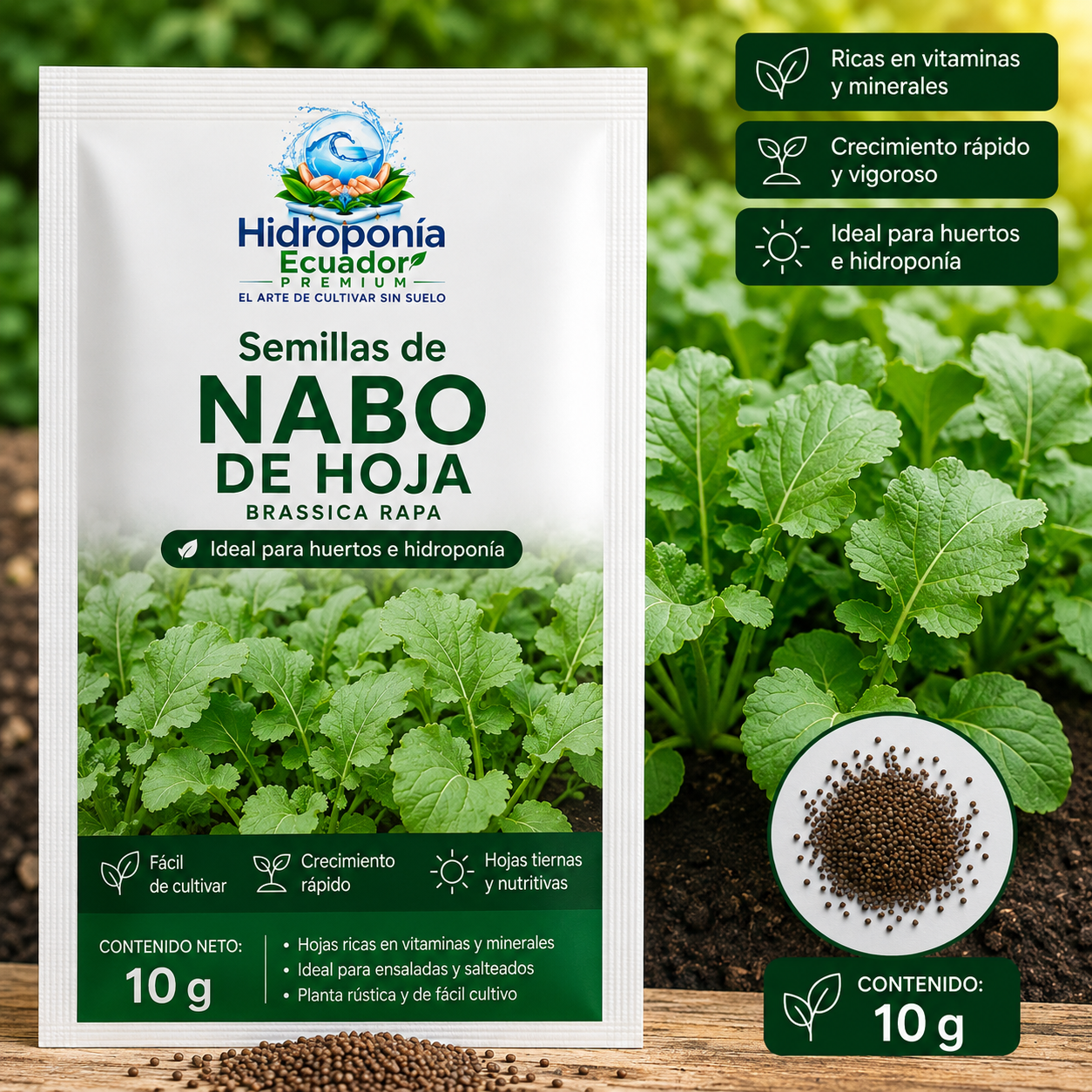 Semillas de nabo de hoja