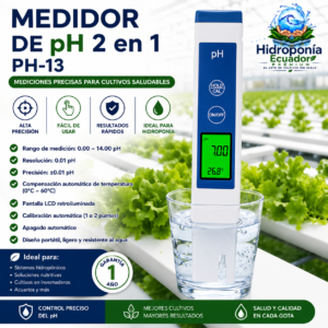 Medidor de pH 2 en 1 PH-13