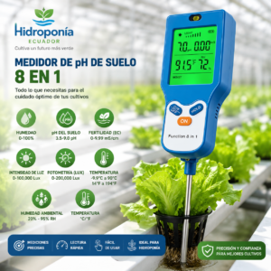 Medidor de ph de suelo 8 en 1