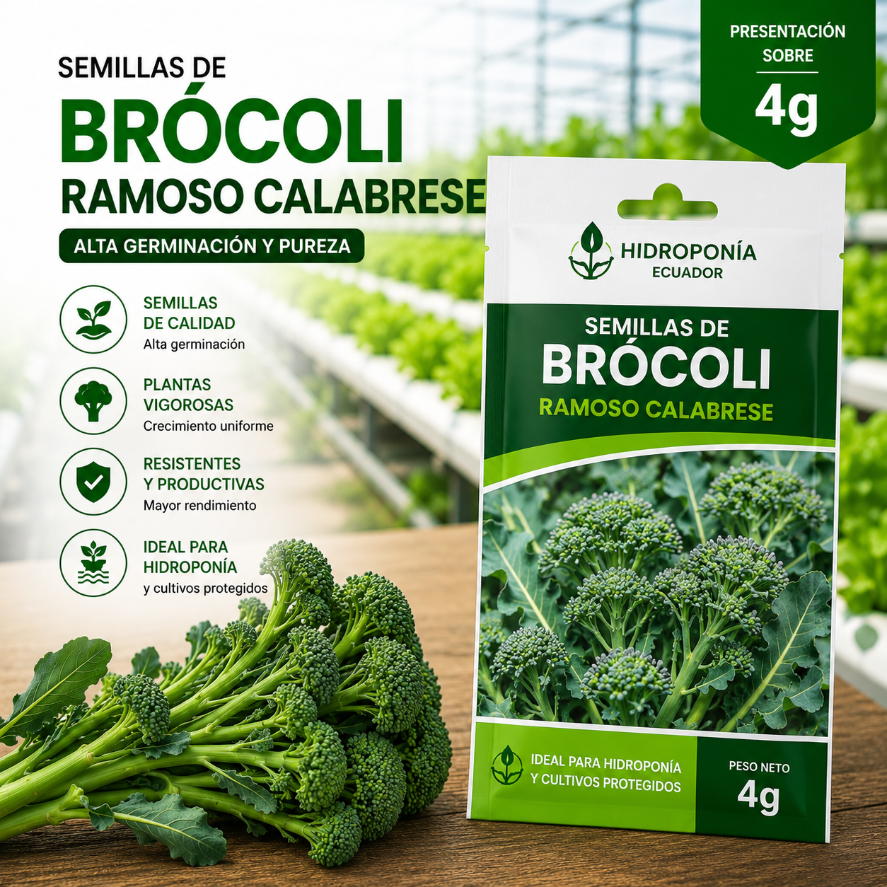 Semillas de brócoli ramoso Calabrese