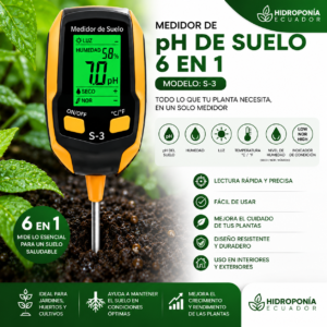 Medidor de pH de suelo 6 en 1 S-3