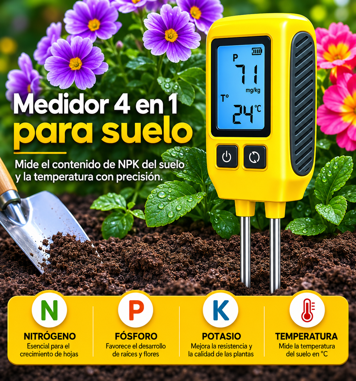 Medidor de NPK 4 en 1