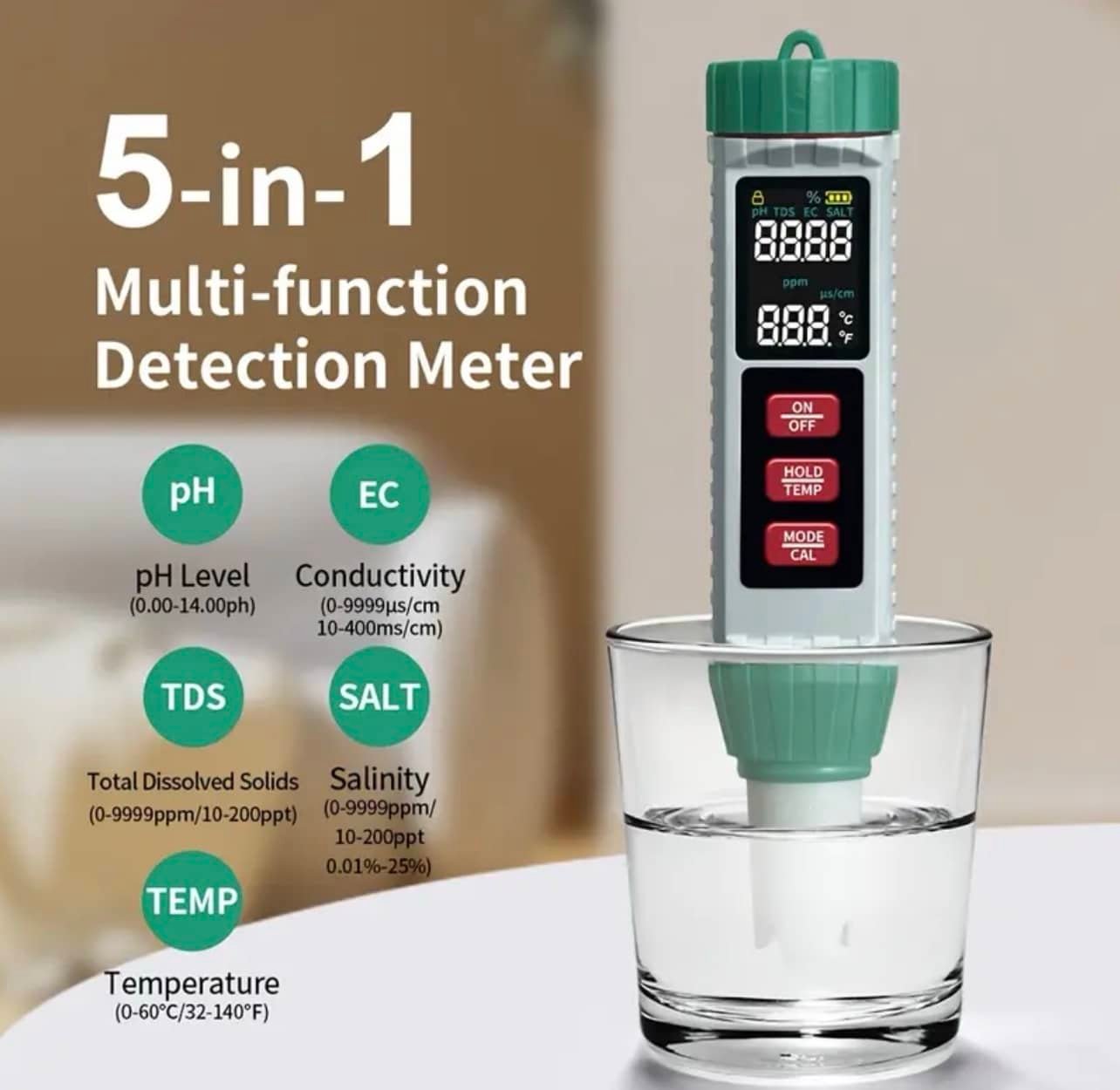 Medidor de ph 5 en 1 MIU-SZB