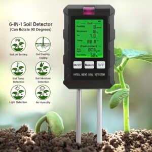 Medidor de pH de suelo 6 en 1